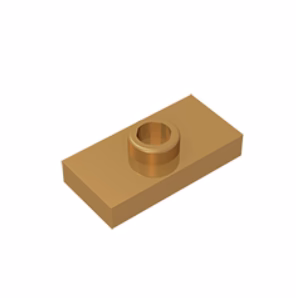 GOBRICKS GDS-803  Modified 1 x 2 with 1 Stud with Groove and Bottom Stud Holder - YWOBB