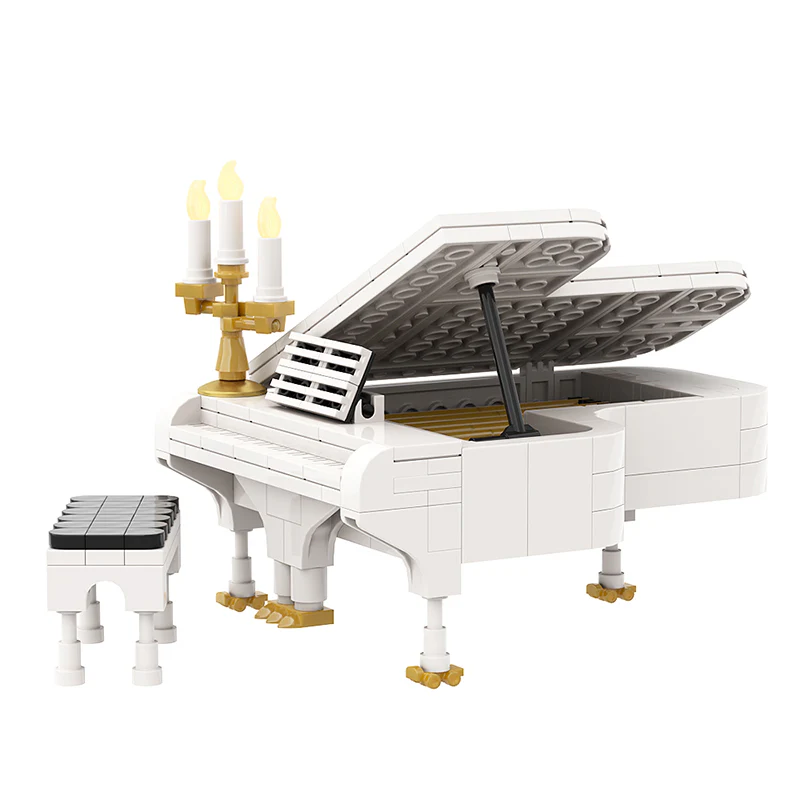 GOBRICKS MOC A0835Y01 piano (white) - YWOBB