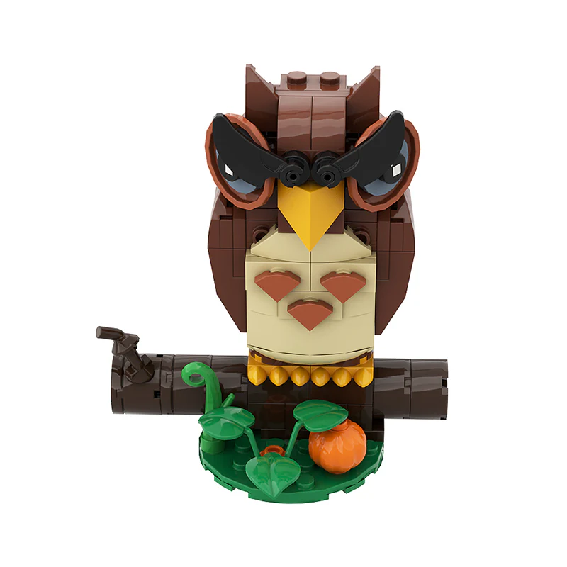 GOBRICKS MOC A0606Y01 Halloween Brickhead-Owl - YWOBB