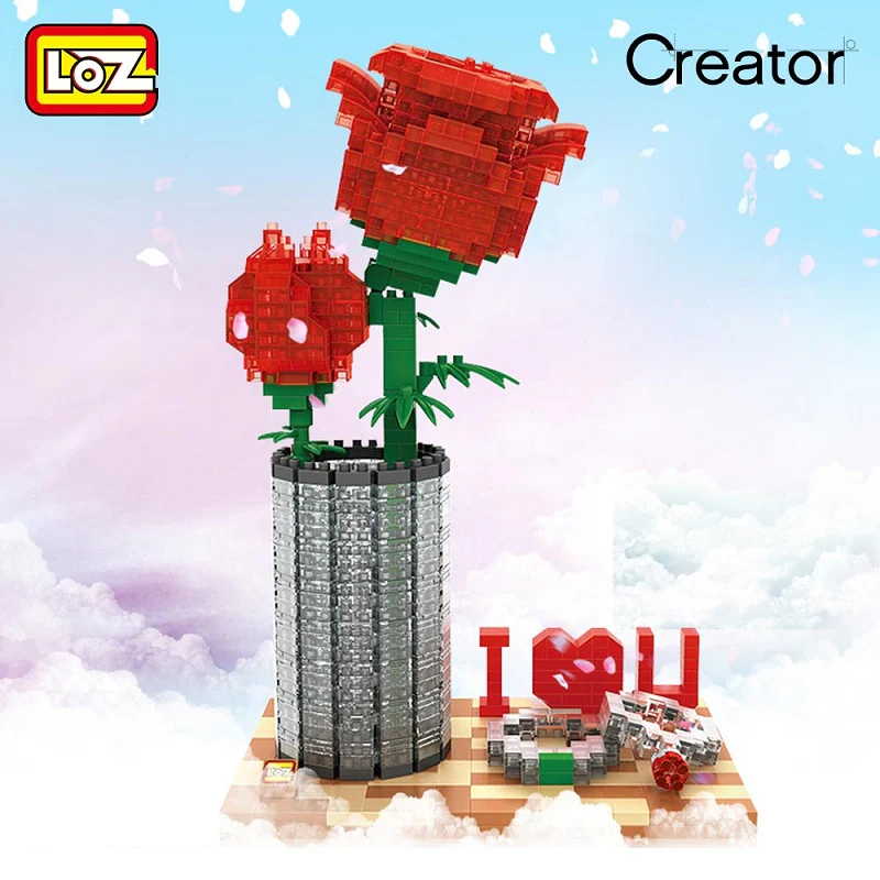 LOZ 9022 Crystal Rose I LOVE U - YWOBB