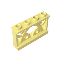 GOBRICKS GDS-M154 Fence 1 x 4 x 2 Ornamental with 4 Studs - YWOBB