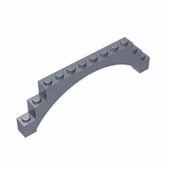 GOBRICKS GDS-676 Arch 1 x 12 x 3 Raised Arch with 5 Cross Supports - YWOBB