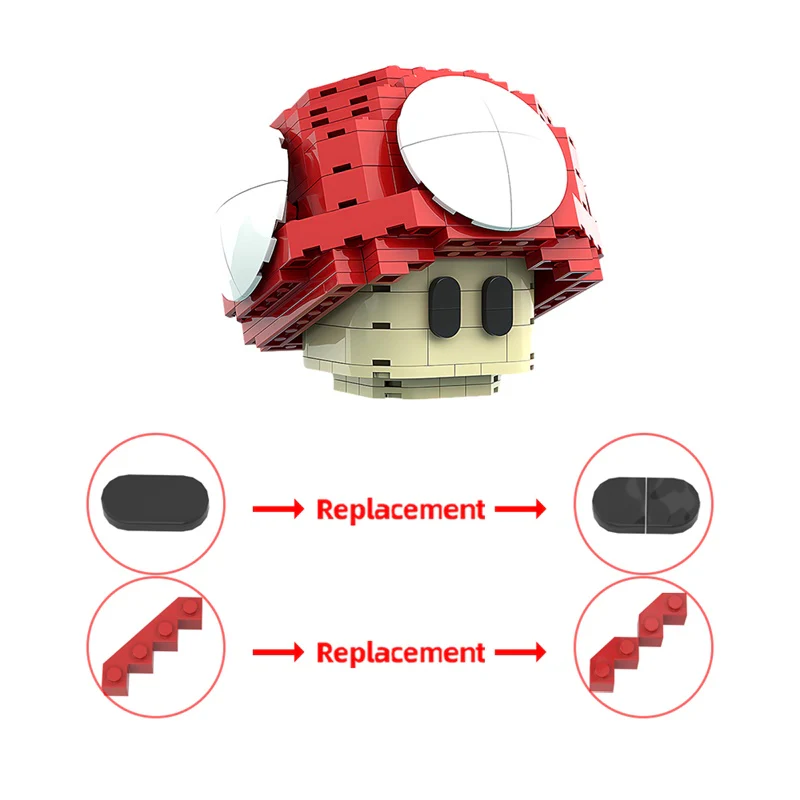 GOBRICKS MOC 165371 Super Mario Power Up Mushroom - YWOBB