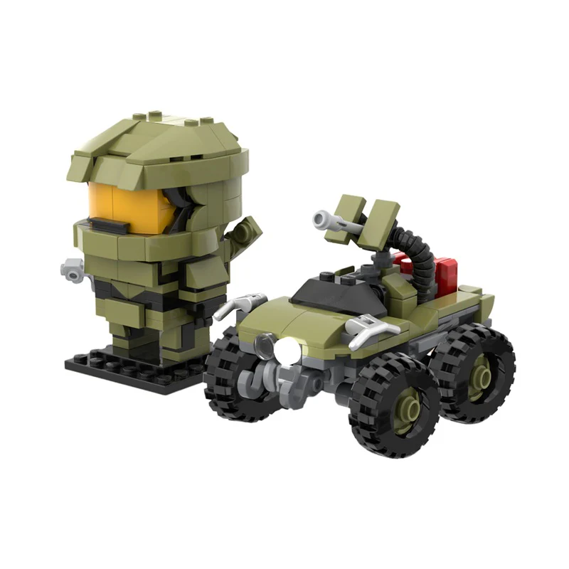 GOBRICKS MOC 168036 Master Chief + Warthog halo - YWOBB