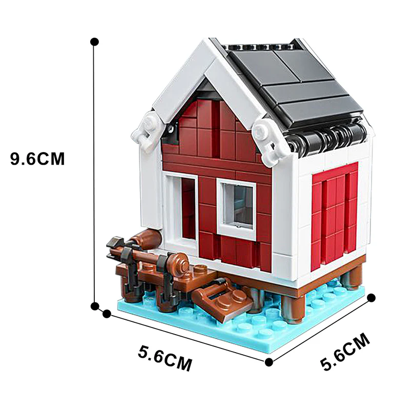 GOBRICKS MOC 127141 Mini Modulars - Norwegian Cabin, Rorbu - YWOBB