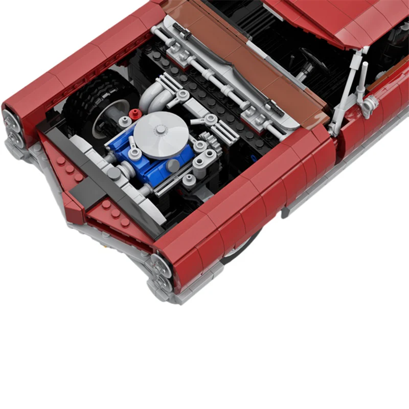 GOBRICKS MOC 159333 Pontiac Bonneville 1966 Dark Red - YWOBB