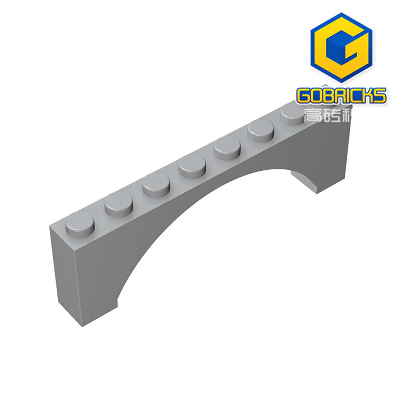 GOBRICKS GDS-677  Arch 1 x 8 x 2  Raised - YWOBB