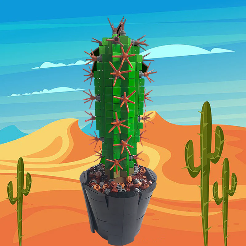 GOBRICKS MOC 118883 Mini Saguaro Cactus (carnegiea gigantea) - YWOBB