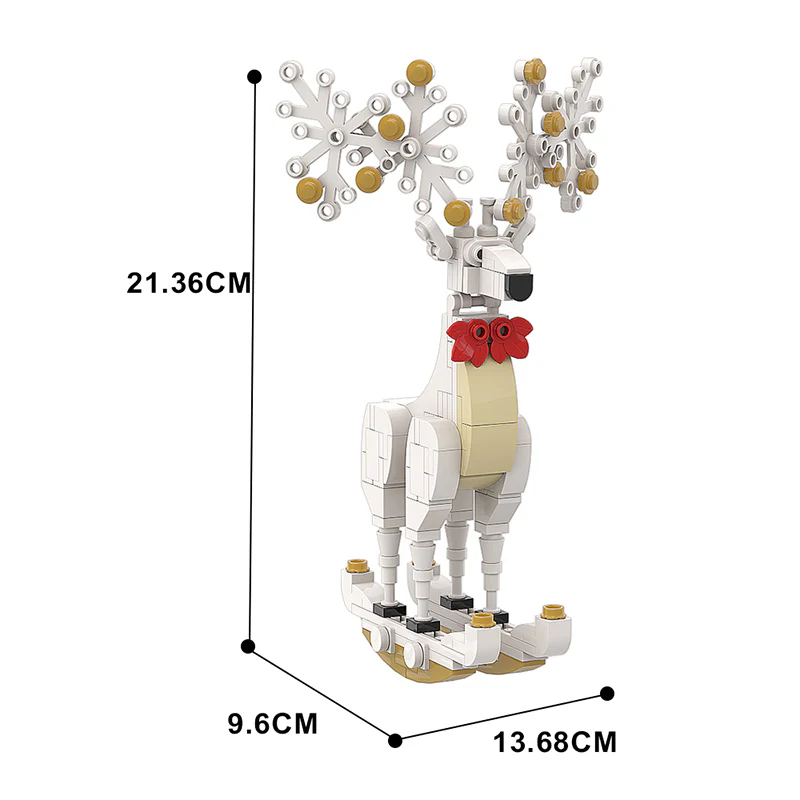 GOBRICKS MOC A0157Y03 Christmas Spirit Deer Ornament: Smart White - YWOBB