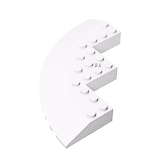 GOBRICKS GDS-1223 Round Corner 10 x 10 with Slope 33 Edge, Axle Hole, Facet Cutout - YWOBB