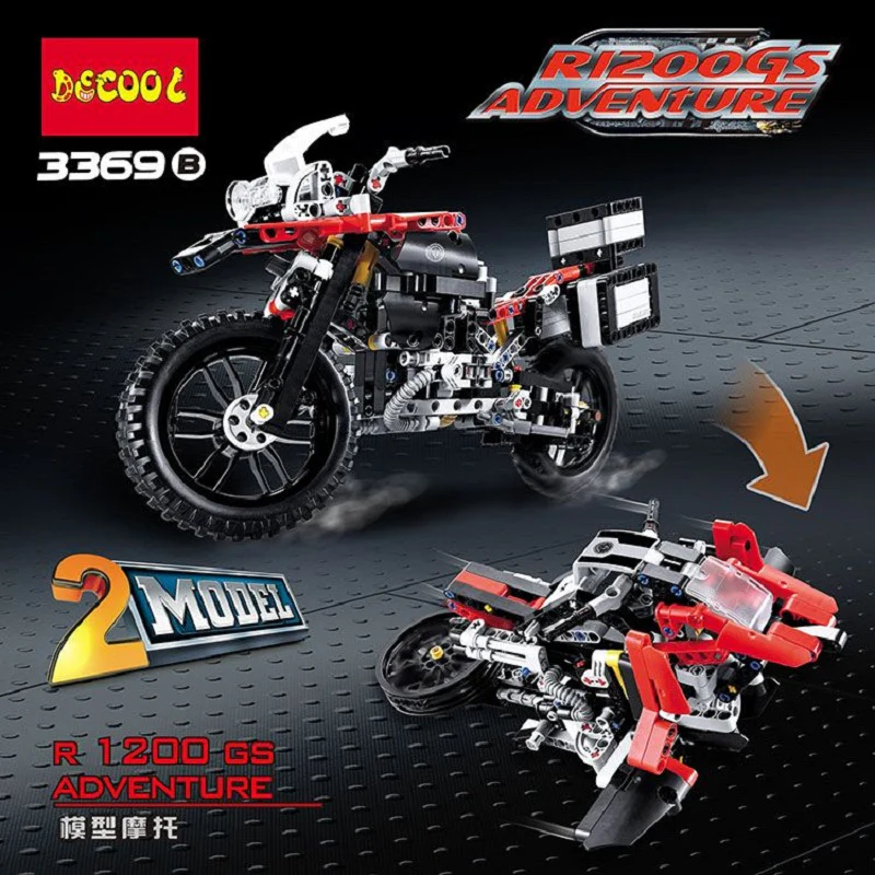 DECOOL 3369 A/B 2 In 1 The BAMW Off-road Motorcycles R1200 GS - YWOBB