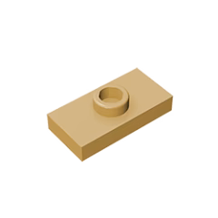 GOBRICKS GDS-803  Modified 1 x 2 with 1 Stud with Groove and Bottom Stud Holder - YWOBB