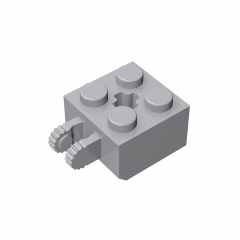 GOBRICKS GDS-1085 Hinge Brick 2 x 2 Locking with 2 Fingers Vertical and Axle Hole, 9 Teeth - YWOBB