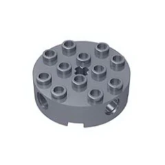 GOBRICKS GDS-951 Brick, Round 4 x 4 with 4 Side Pin Holes and Center Axle Hole - YWOBB