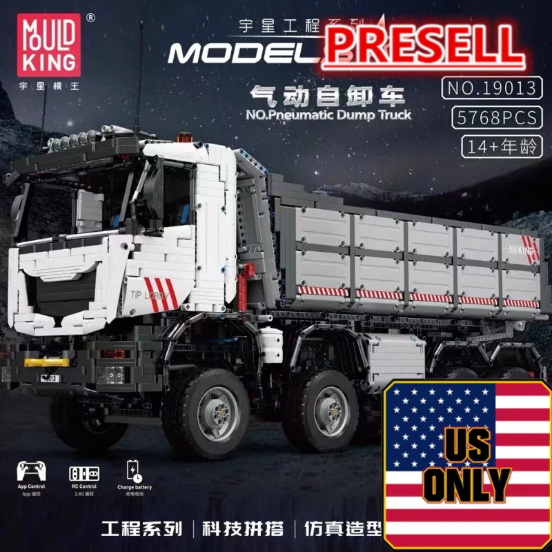 Mould King 19013 RC Pneumatic Dump Truck OVP US Warehouse Version - YWOBB