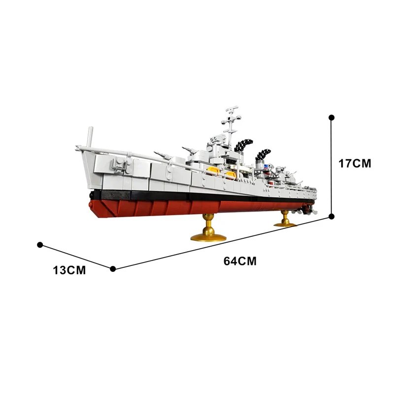 GOBRICKS MOC A1043 Fletcher-class Destroyer - YWOBB
