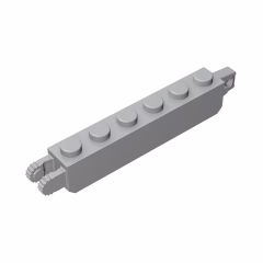GOBRICKS GDS-1083 Hinge Brick 1 x 6 Locking with 1 Finger Vertical End and 2 Fingers Vertical End, 9 Teeth - YWOBB