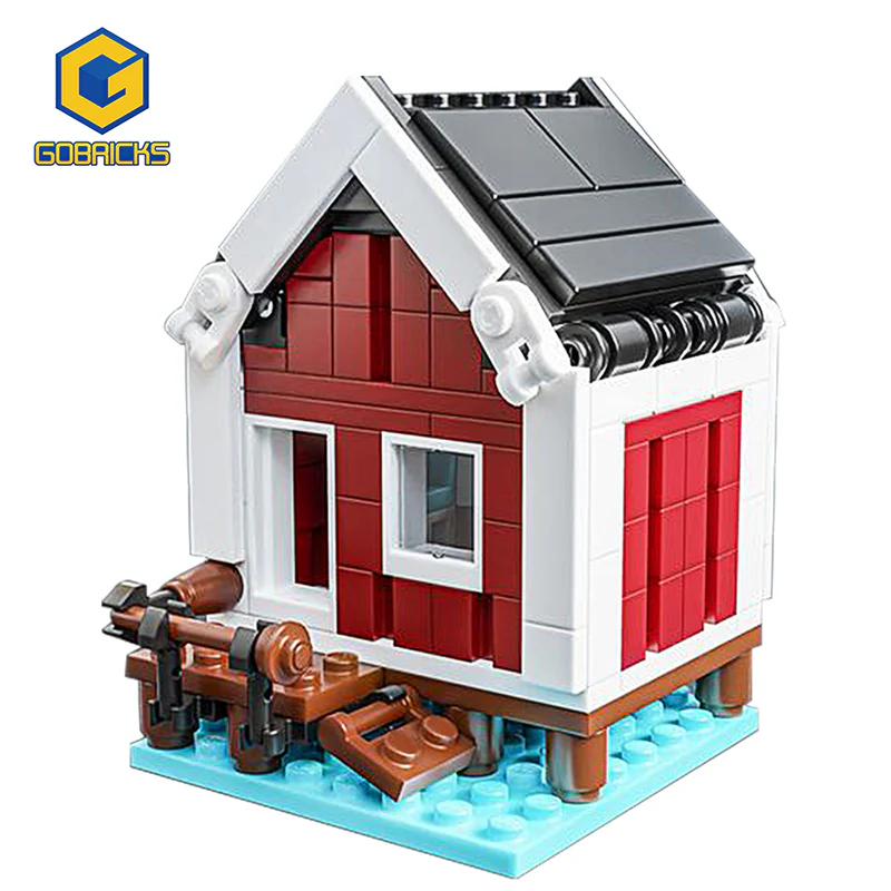GOBRICKS MOC 127141 Mini Modulars - Norwegian Cabin, Rorbu - YWOBB