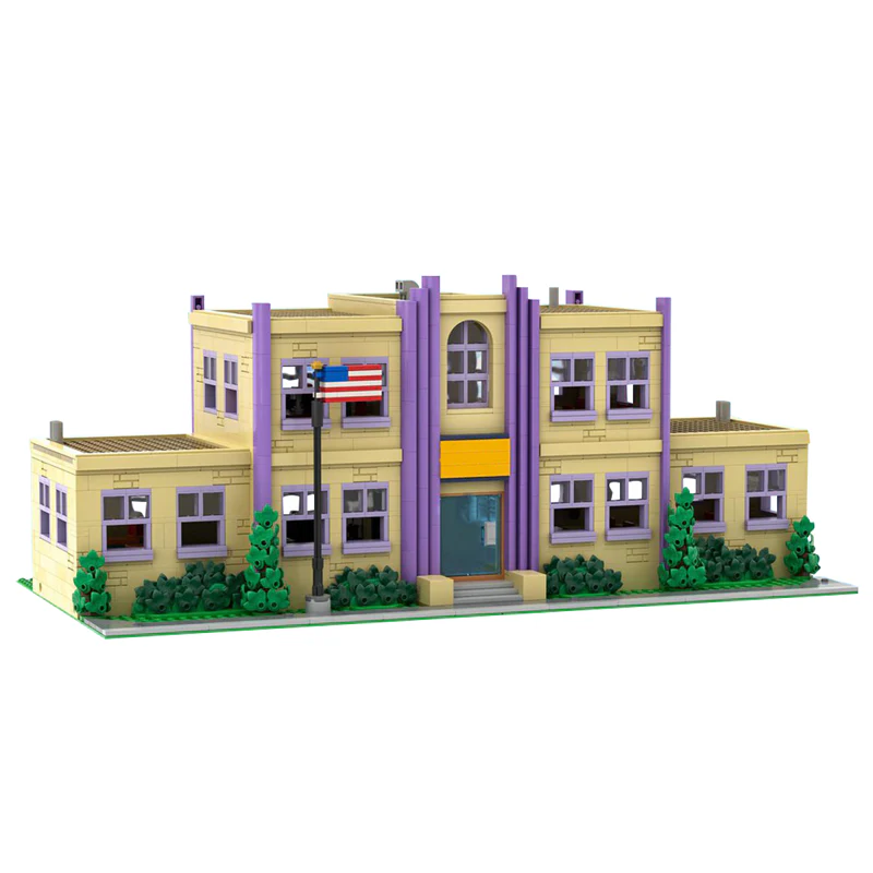 GOBRICKS MOC 177723 Modular Springfield Elementary School - YWOBB
