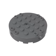 GOBRICKS GDS-90231 Brick Round 6 x 6 with 4 Side Pin Holes and Center Hole - YWOBB