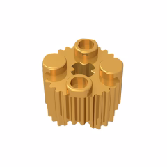 GOBRICKS GDS-748  Round 2 x 2 with Axle Hole and Grille / Fluted Profile - YWOBB