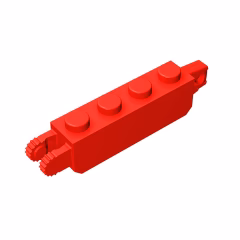 GOBRICKS GDS-1120 Hinge Brick 1 x 4 Locking with 1 Finger Vertical End and 2 Fingers Vertical End, 9 Teeth - YWOBB