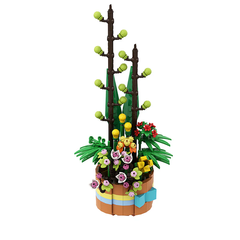 GOBRICKS MOC 149107 Flower Basket - YWOBB
