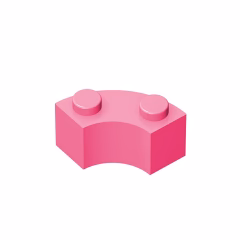 GOBRICKS GDS-799 Round Corner 2 x 2 Macaroni with Stud Notch and Reinforced Underside - YWOBB