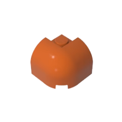 GOBRICKS GDS-2181 Slope Curved 2 x 2 x 1 1/3 Corner Round with Recessed Stud - YWOBB