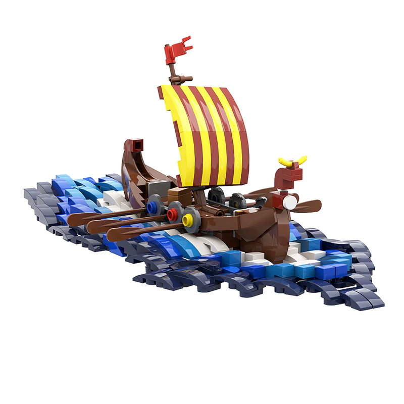 GOBRICKS MOC A0393  viking surf boat - YWOBB