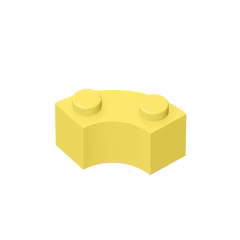 GOBRICKS GDS-799 Round Corner 2 x 2 Macaroni with Stud Notch and Reinforced Underside - YWOBB