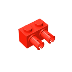 GOBRICKS GDS-957 Brick, Modified 1 x 2 with Pins - YWOBB