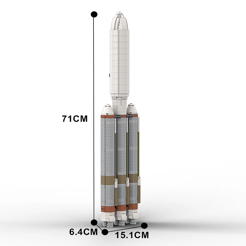 GOBRICKS MOC 121058 1:110 Atlas V Heavy - YWOBB
