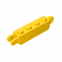 GOBRICKS GDS-1120 Hinge Brick 1 x 4 Locking with 1 Finger Vertical End and 2 Fingers Vertical End, 9 Teeth - YWOBB