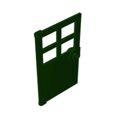 GOBRICKS GDS-876 Door 1 x 4 x 6 with 4 Panes and Stud Handle - YWOBB