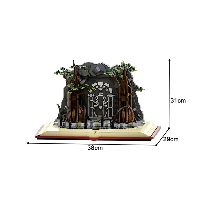 GOBRICKS MOC 169428 The Fellowship of the Ring - Minifigures Display Stand (Doors of Durin / Moria) - YWOBB