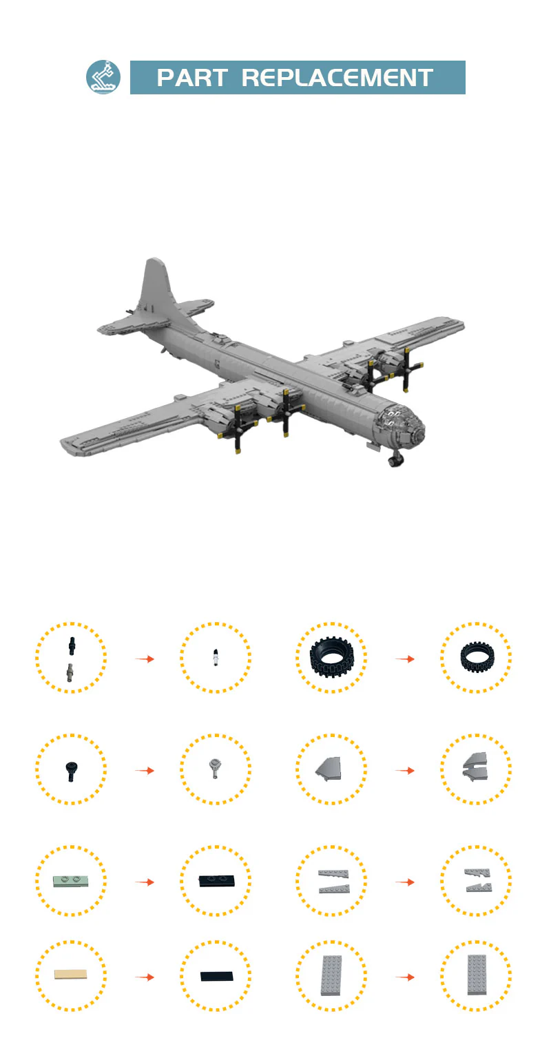 MOC 119970 B-29 Superfortress 1:35 Scale WWII Long-Range Bomber - YWOBB