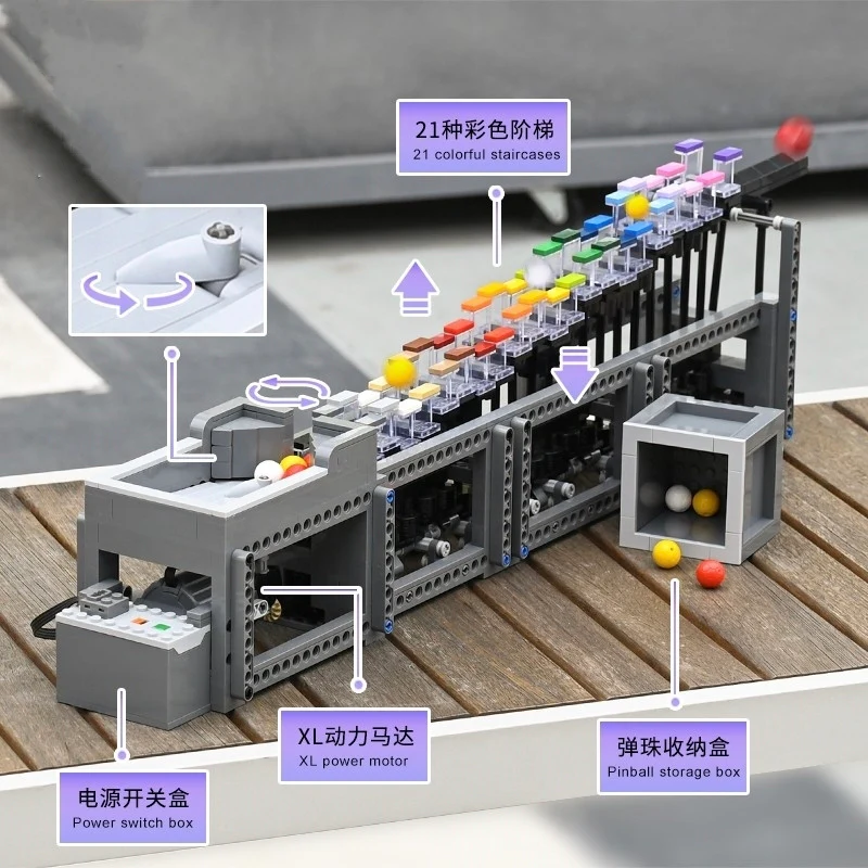 Mould King 26004 RC Rainbow Step GBC Pipeline - YWOBB