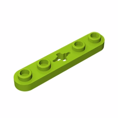 GOBRICKS GDS-900 Plate 1 x 5 with Smooth Ends, 4 Studs and Center Axle Hole - YWOBB