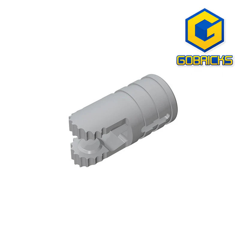 GOBRICKS GDS-1219 Hinge Cylinder 1 x 2 Locking with 2 Fingers, 9 Teeth and Axle Hole on Ends with Slots - YWOBB