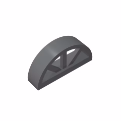 GOBRICKS GDS-873 Window 1 x 4 x 1 2/3 with Spoked Rounded Top - YWOBB