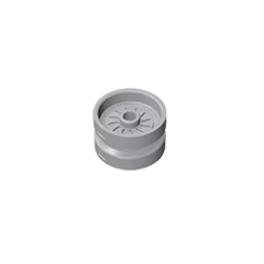 GOBRICKS GDS-1490 Wheel 18mm D. x 12mm with Axle Hole and Stud, Solid Brake Rotor Lines - YWOBB