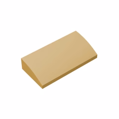 GOBRICKS GDS-859  Curved 2 x 4 x 2/3 with Bottom Tubes - YWOBB