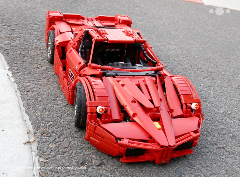 Mould King 13085 RC 1:8 FXX Sport Racing Car with LED light kits - YWOBB