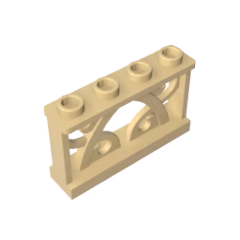 GOBRICKS GDS-M154 Fence 1 x 4 x 2 Ornamental with 4 Studs - YWOBB