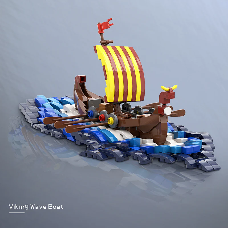 GOBRICKS MOC A0393  viking surf boat - YWOBB