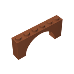 GOBRICKS GDS-678  Arch 1 x 6 x 2 - Medium Thick Top without Reinforced Underside - YWOBB