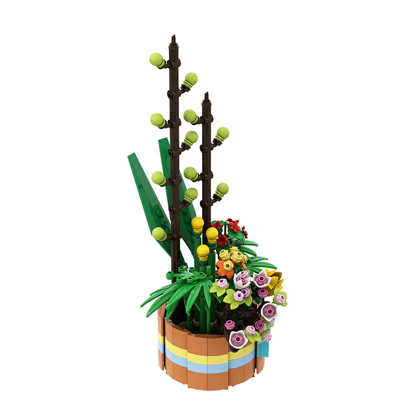 GOBRICKS MOC 149107 Flower Basket - YWOBB
