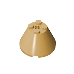 GOBRICKS GDS-1086 Cone 4 x 4 x 2 with Axle Hole - YWOBB