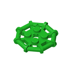 GOBRICKS GDS-1075 Modified 2 x 2 with Bar Frame Octagonal, Reinforced, Completely Round Studs - YWOBB